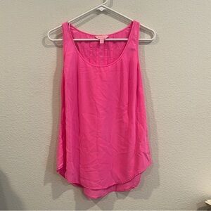 Lily Pulitzer bright pink 100% silk flowy tank top size medium women’s light